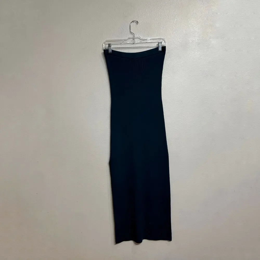 Future Collective Teal Side Column Slip Convertible Maxi Skirt Dress Sz M
